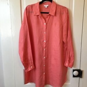 J. Jill Coral Button-Up Tunic